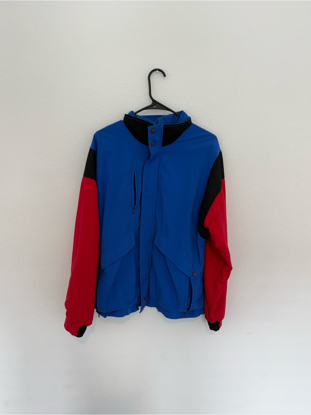 Vintage 90s Forrester's Jacket M Blue Red Full Zip Made USA Windbreaker GORETEX